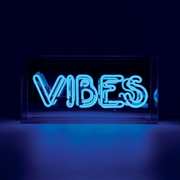 Enseigne de boîte en verre néon 'Vibes