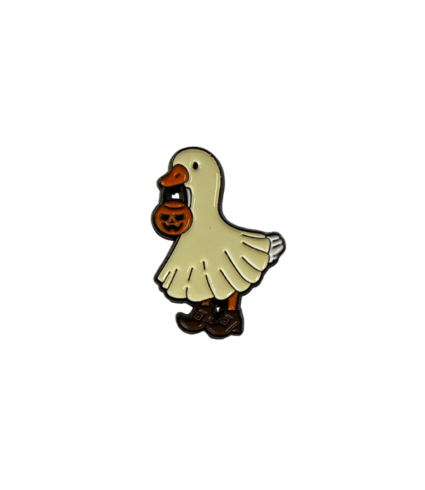 Photo produit - Pin's Canard Blanc Fantôme d’Halloween