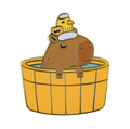 Capybara Pin in zijn bad