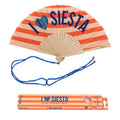 Éventail « I love siesta » Pailleté