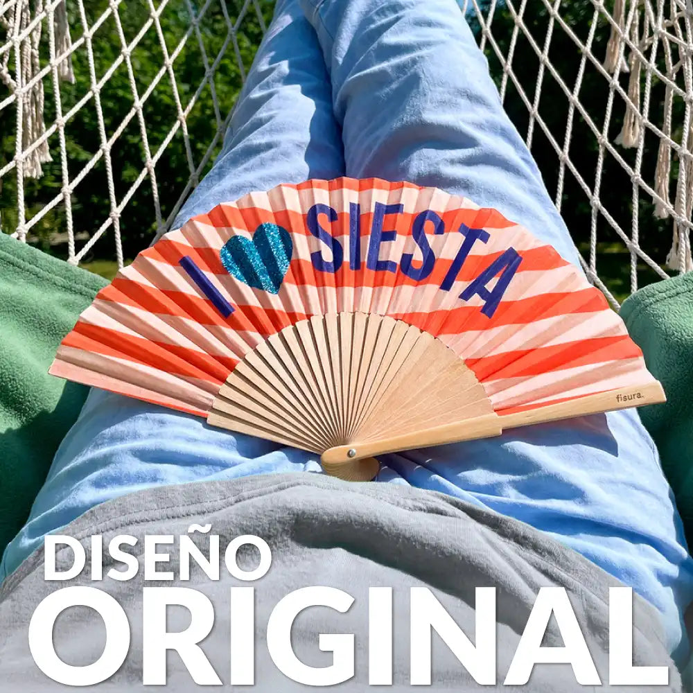 Éventail « I love siesta » Pailleté – Fisura – vue 4