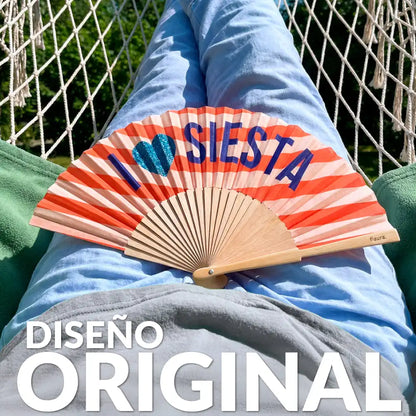 Éventail « I love siesta » Pailleté – Fisura – vue 4