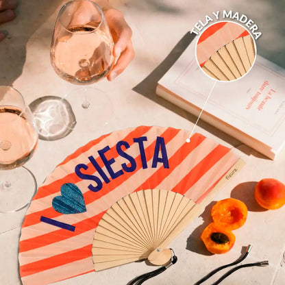 Éventail « I love siesta » Pailleté – Fisura – vue 5