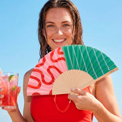 Éventail Imprimé Vagues et Rayures – Fisura – vue 5