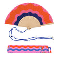 Éventail « Ondas » Rouge, Rose et Bleu