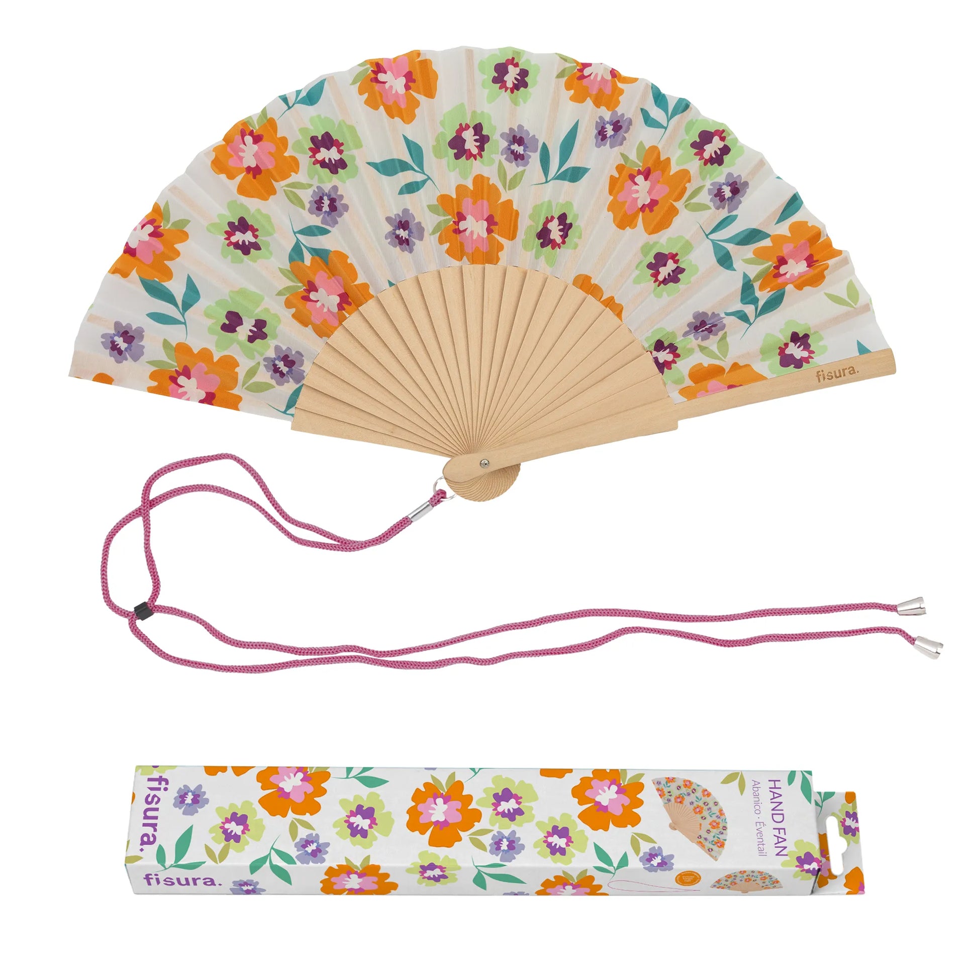 Éventail Imprimé Fleurs de Jardin – Fisura