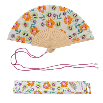 Éventail Imprimé Fleurs de Jardin – Fisura