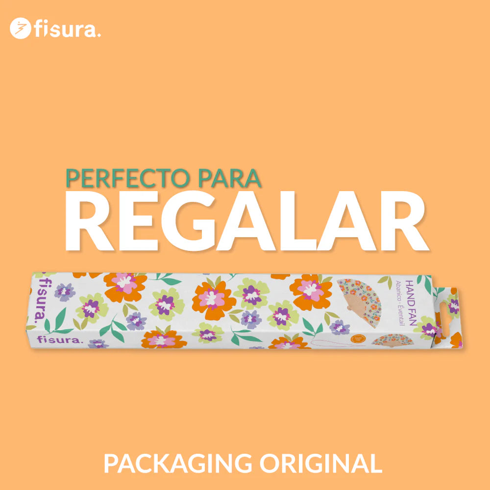Éventail Imprimé Fleurs de Jardin – Fisura – vue 6