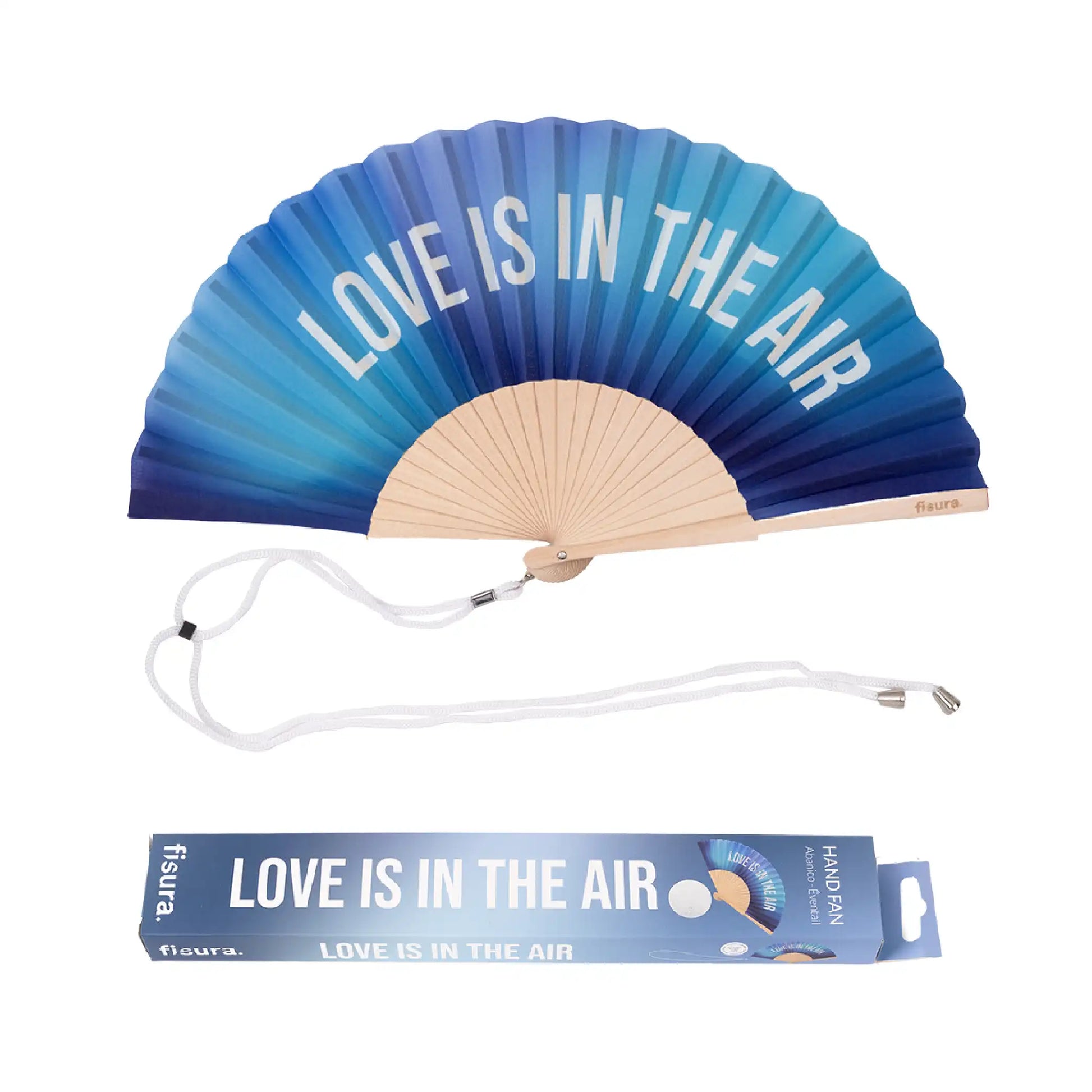 Éventail « Love is in the air » Dégradé Bleu – Fisura