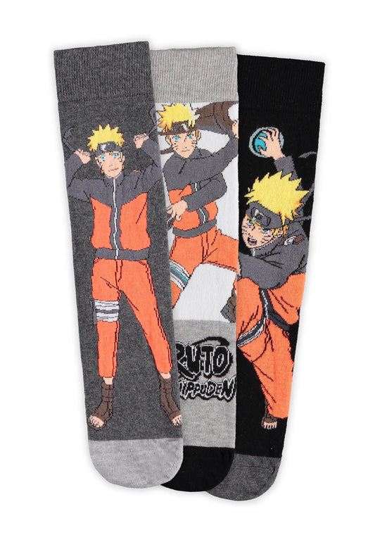 Calcetines de Naruto Shippuden, paquete de 3 