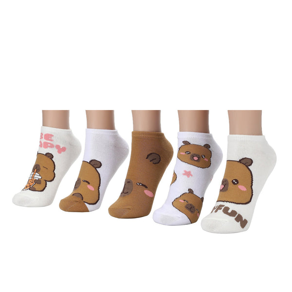 Chaussettes femme Capyfun personnages mignons - lot de 5 paires