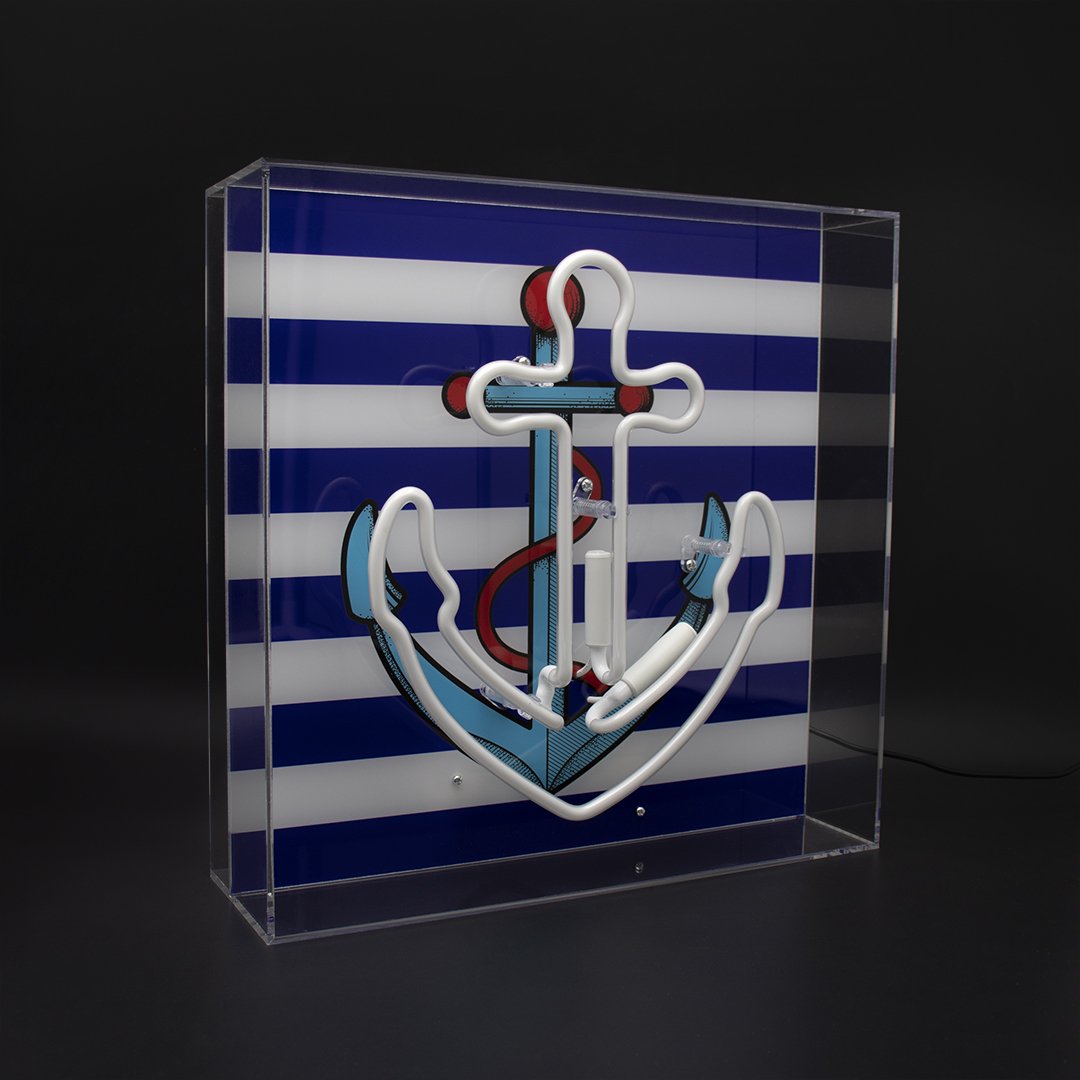 'Anchor' Large Glass Neon Sign