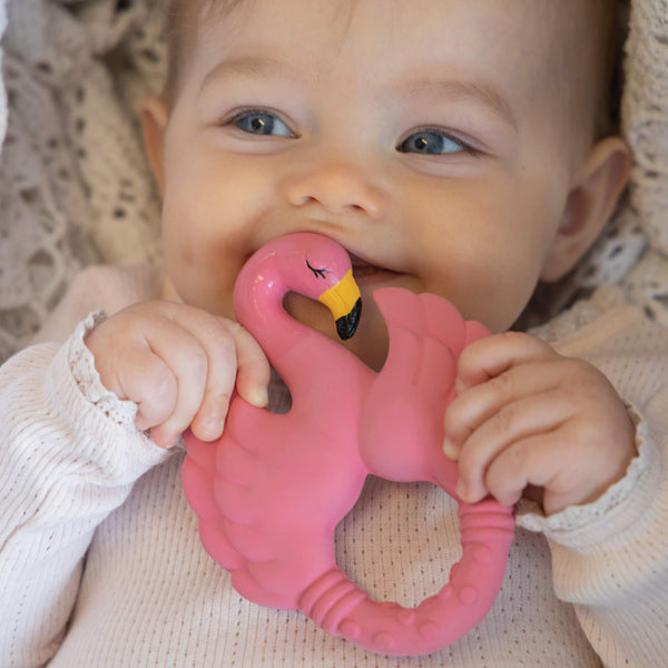 Anneau de Dentition Flamant Rose