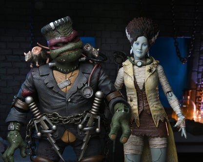 April O'Neil como la novia de Frankenstein - Monstruos universales x Tortugas Ninja adolescentes mutantes 