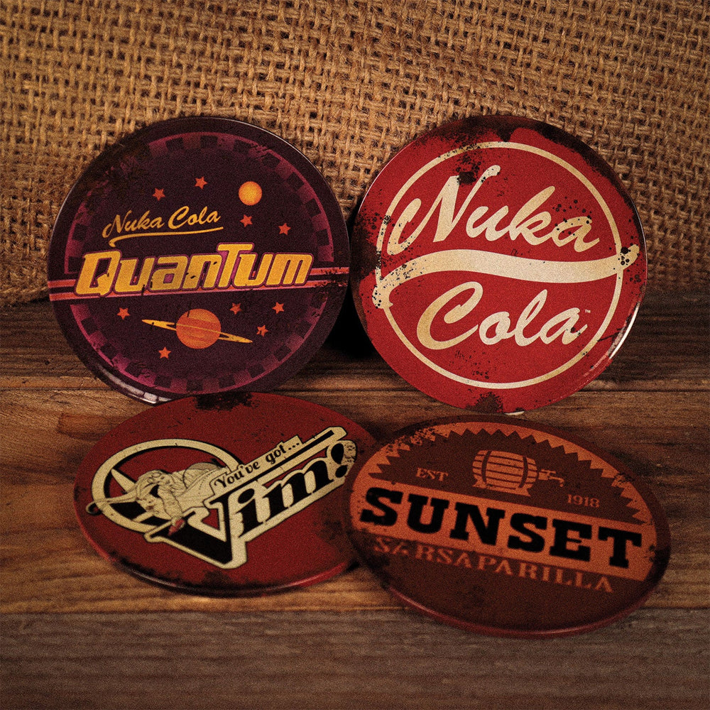 Fallout Coasters - 4 Metal Drinks