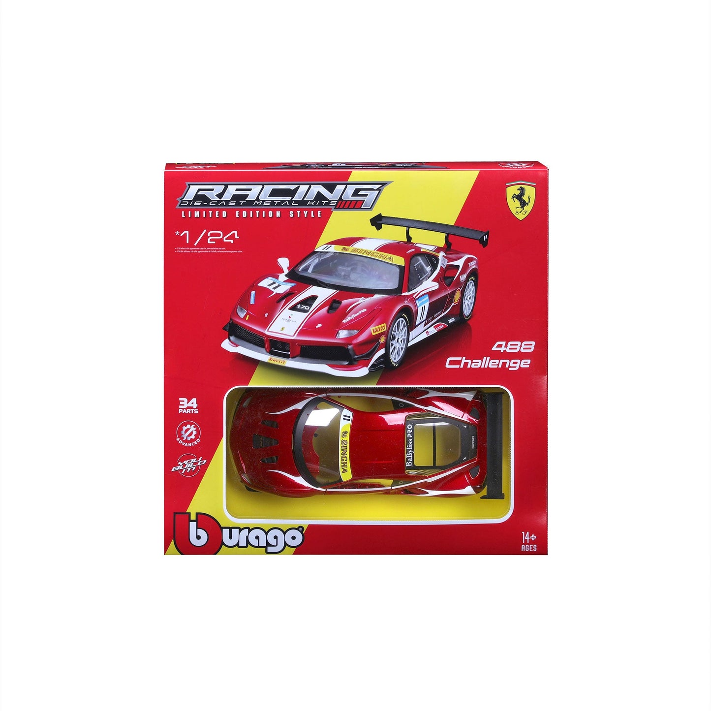 KIT DE COURSE FERRARI 488 CHALLENGE 2017 1:24
