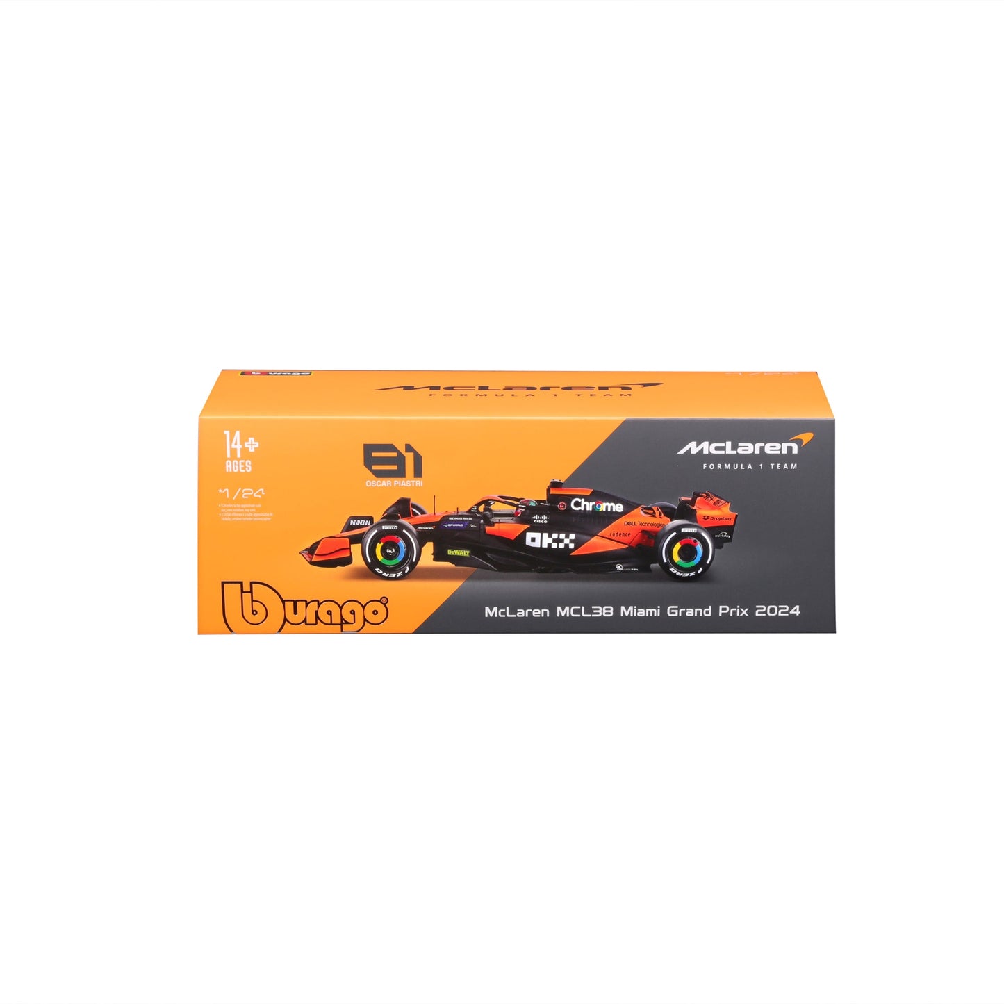 1:24 F1 MCLAREN MCL38 2024 AVEC CASQUE PIASTRI
