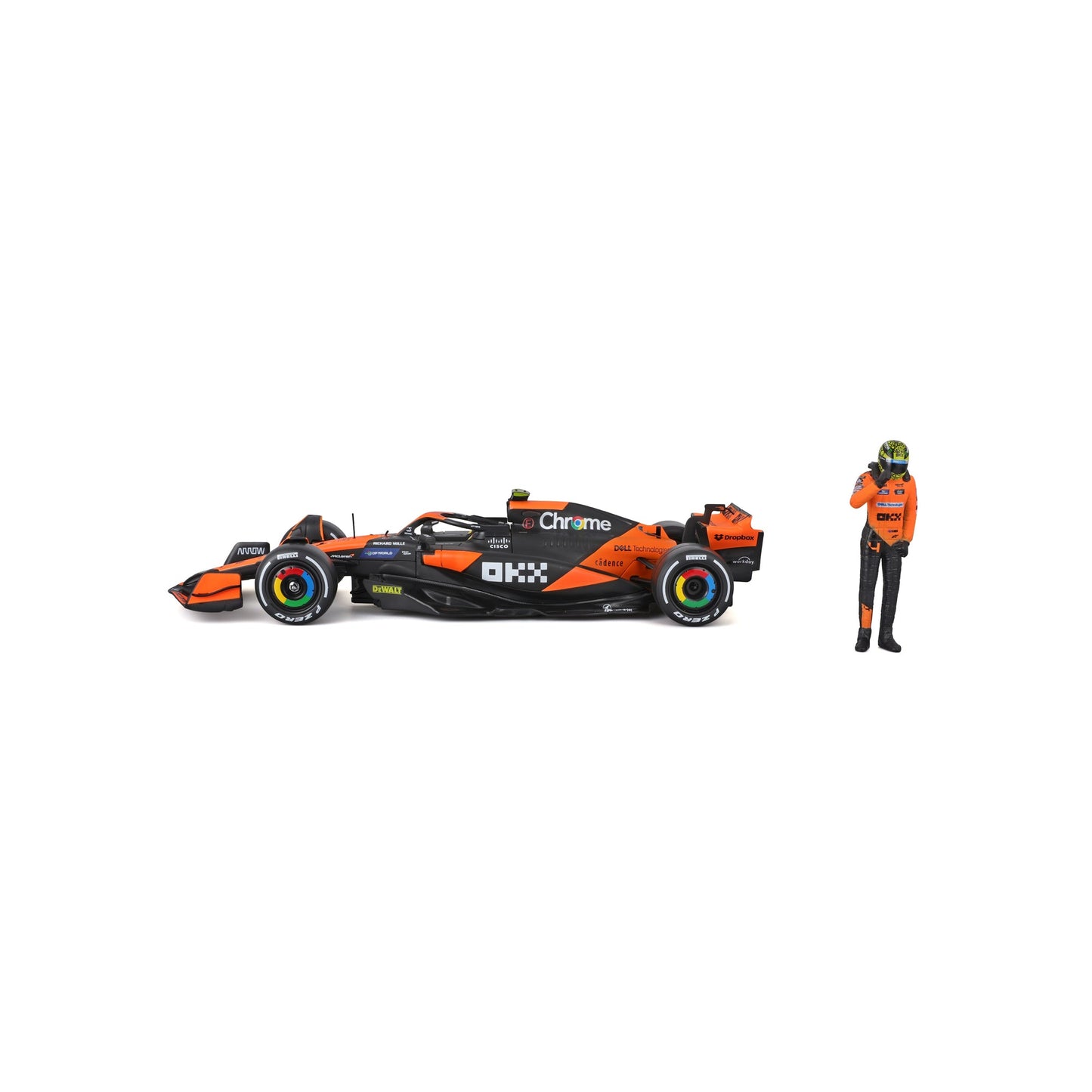 1:24 F1 MCLAREN MCL38 2024 AVEC FIGURINE DU PILOTE NORRIS
