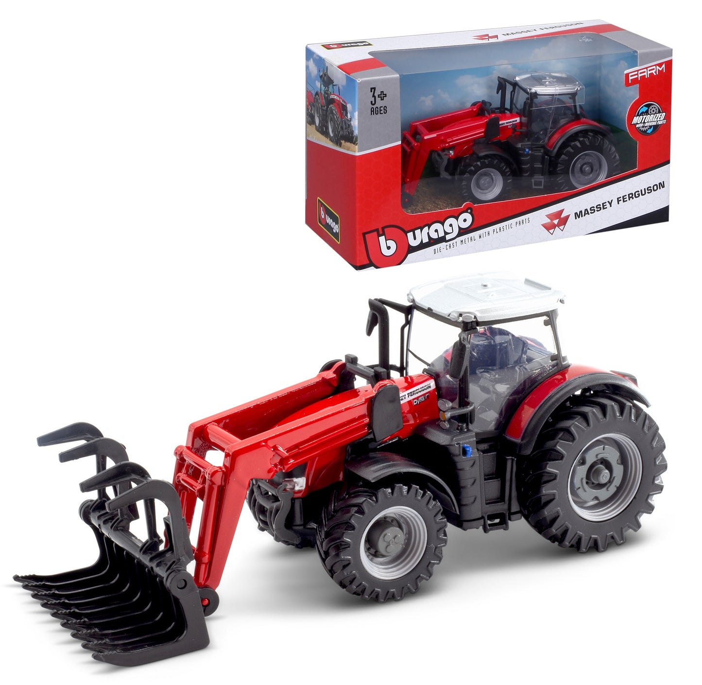 10 CM MASSEY FERGUSON 8740S TRACTOR WITH FRONT LOADER AND GRABBER