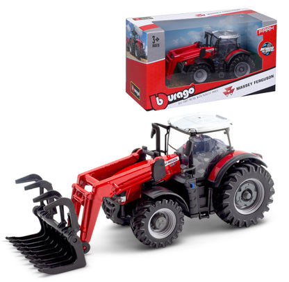 10 CM MASSEY FERGUSON 8740S TRACTOR WITH FRONT LOADER AND GRABBER