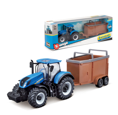 NEW HOLLAND T7.315 TRACTOR 10CM WITH HORSE TRAILER