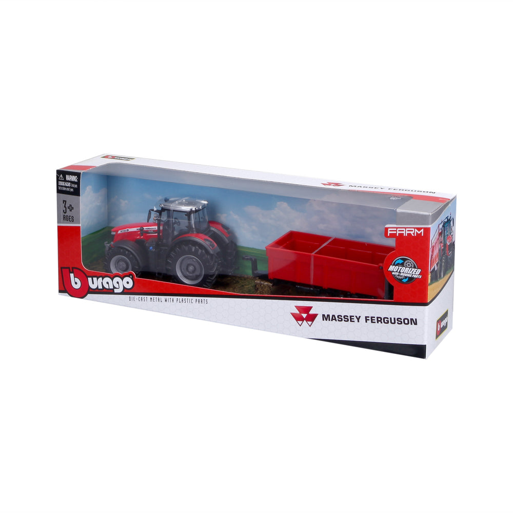 TRACTEUR MASSEY FERGUSSON 8740S DE 10 CM AVEC REMORQUE BASCULANTE