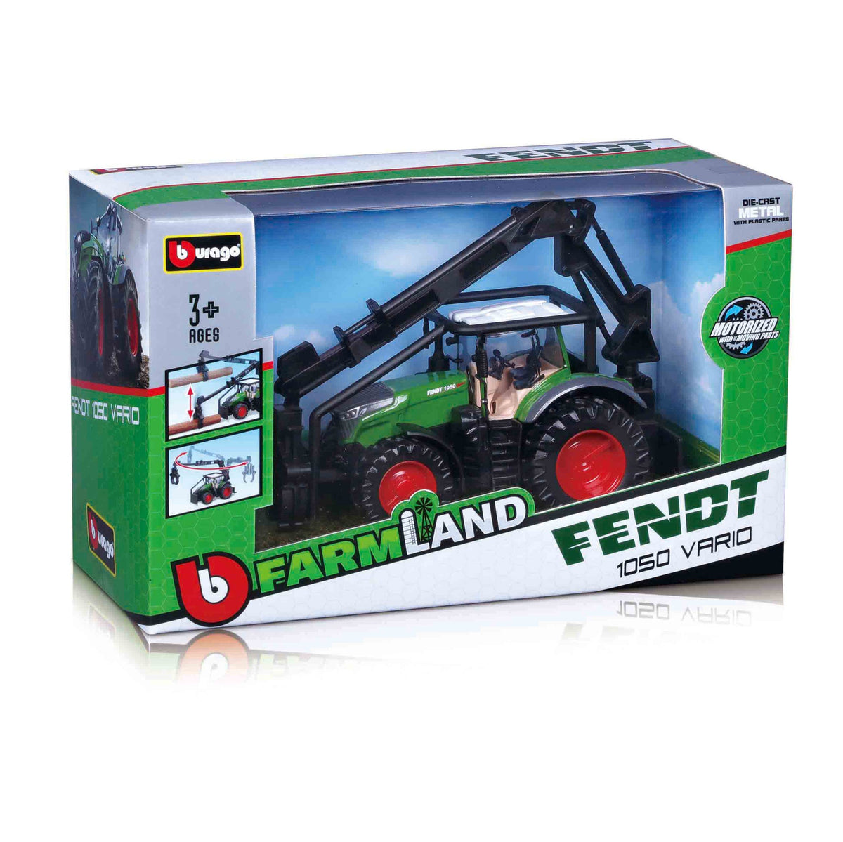 10 CM FENDT 1050 VARIO TRACTOR WITH FRONT LOADER AND 3 LOGS