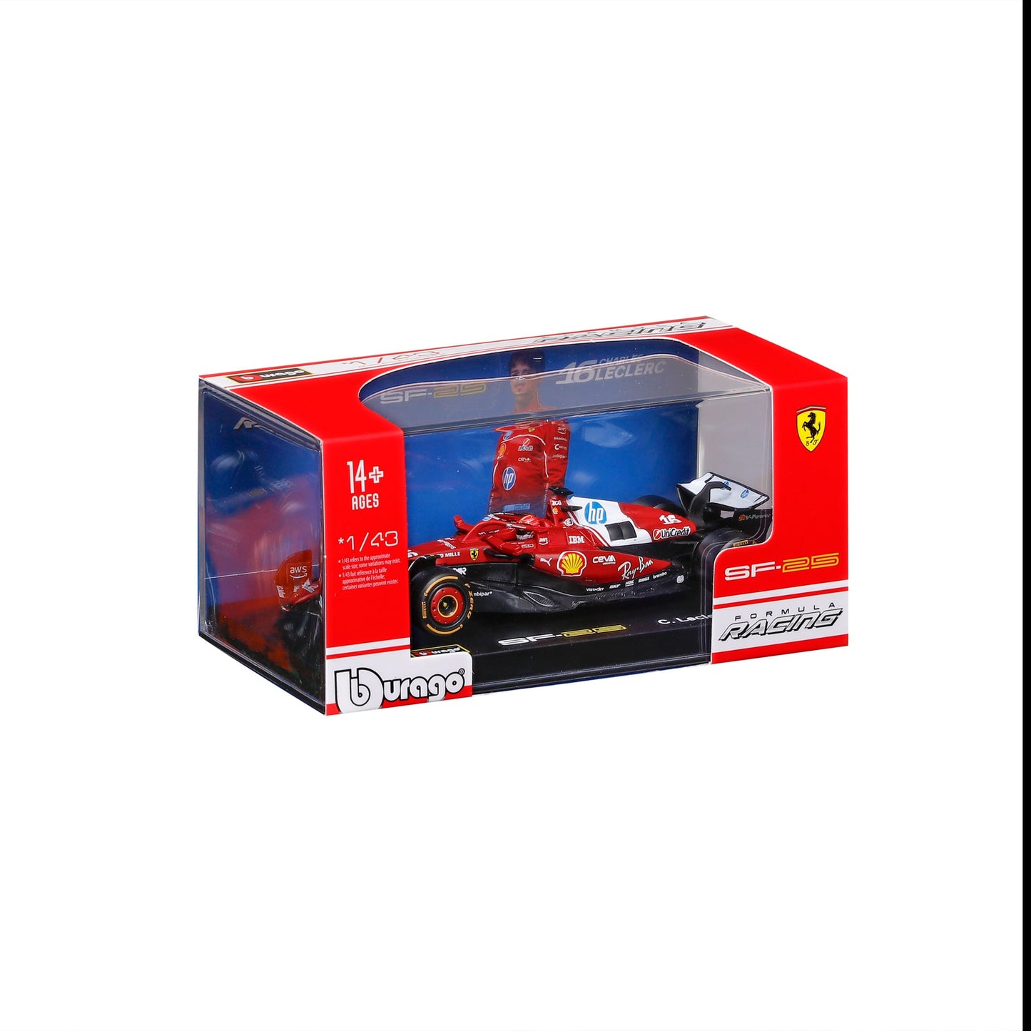 1:43 F1 FERRARI SF-25 2025 LECLERC WITH HELMET