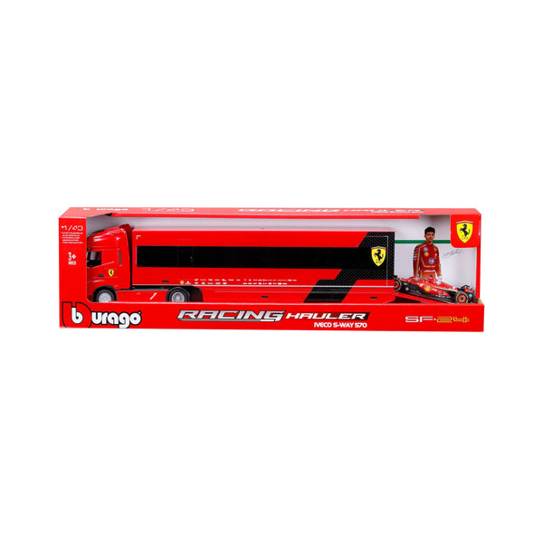 1:43 F1 FERRARI IVECO S-Way 570 RACING TRANSPORTER AVEC UNE VOITURE