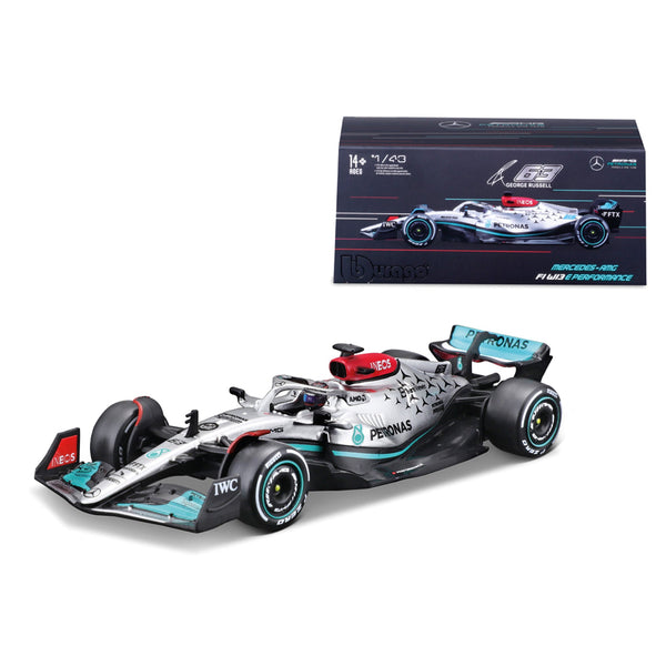 1:43 F1 MB W13 E PERFORMANCE 2022 AVEC CASQUE RUSSELL