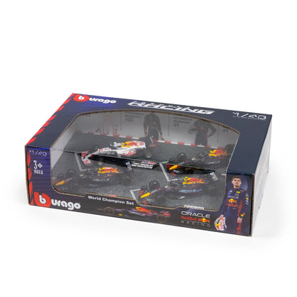Coffret de 4 figurines de champion Max Verstappen F1 RED BULL RACING à l'échelle 1:43