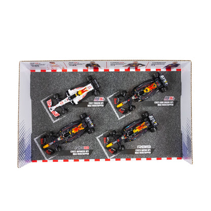 Coffret de 4 figurines de champion Max Verstappen F1 RED BULL RACING à l'échelle 1:43