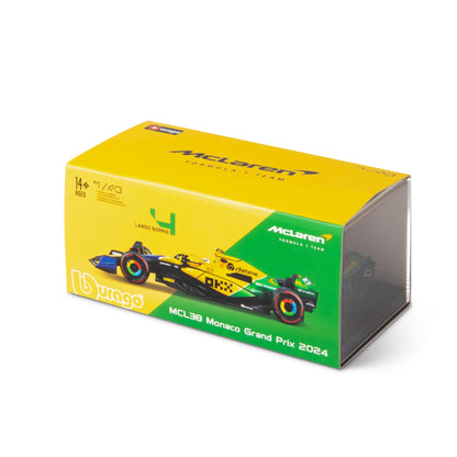 1:43 F1 MCLAREN MCL38 2024 AVEC CASQUE NORRIS SENNA LIVRAISON