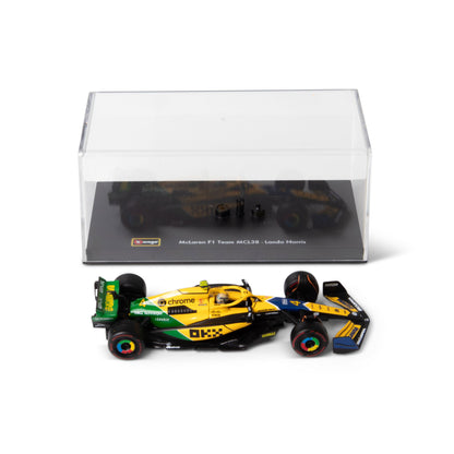 1:43 F1 MCLAREN MCL38 2024 AVEC CASQUE NORRIS SENNA LIVRAISON