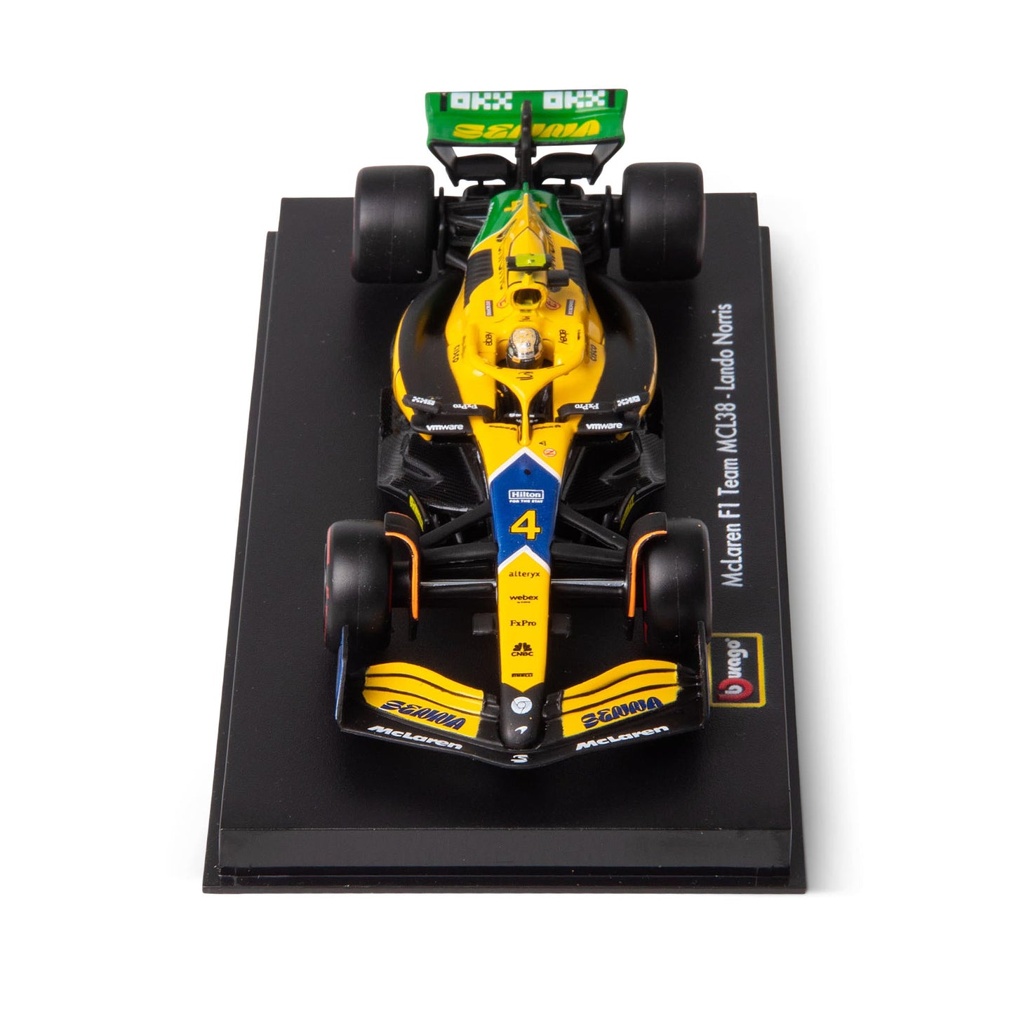 1:43 F1 MCLAREN MCL38 2024 AVEC CASQUE NORRIS SENNA LIVRAISON