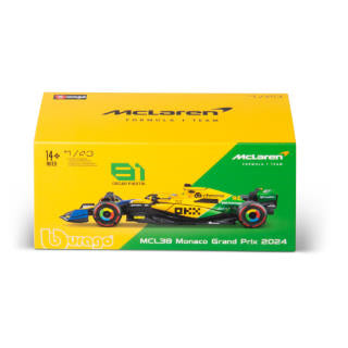 1:43 F1 MCLAREN MCL38 2024 AVEC CASQUE LIVRÉE PIASTRI SENNA