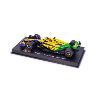 1:43 F1 MCLAREN MCL38 2024 AVEC CASQUE LIVRÉE PIASTRI SENNA