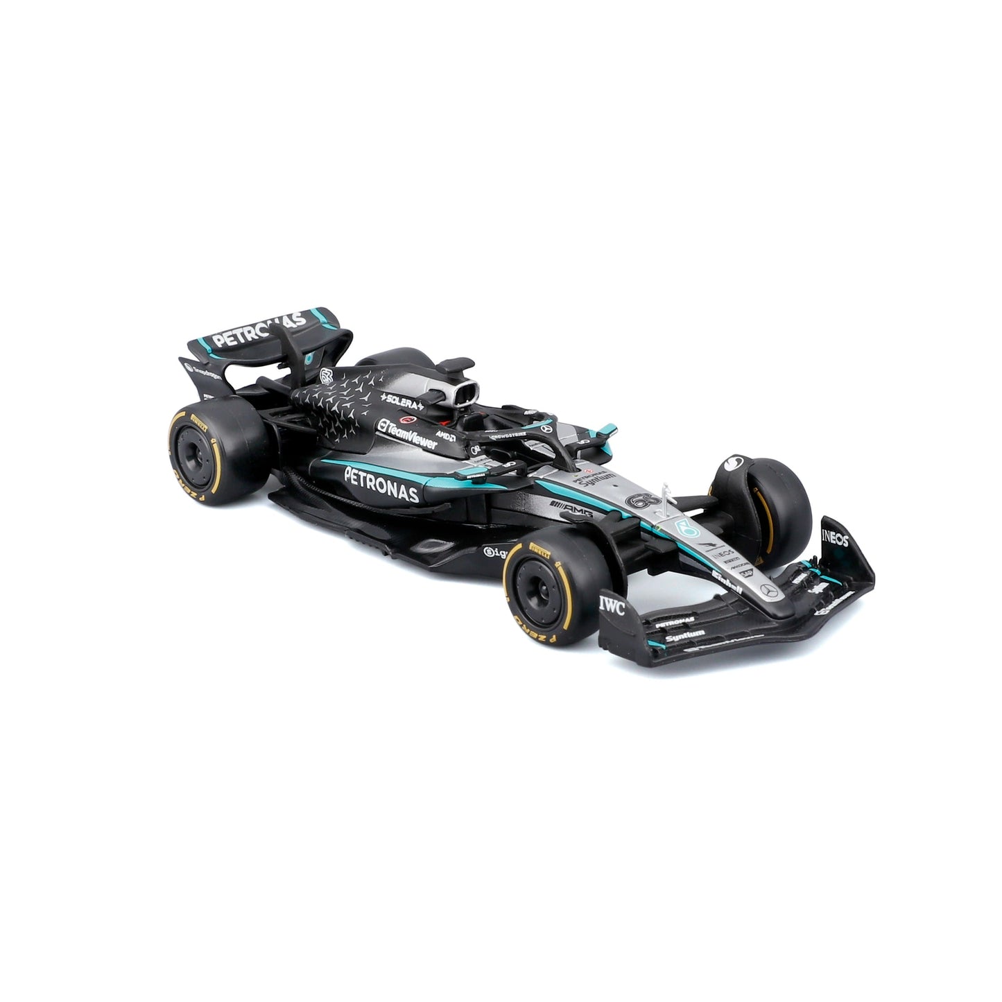 1:43 F1 MERCEDES AMG W16 2025 RUSSELL IN 12PC DISPENSER
