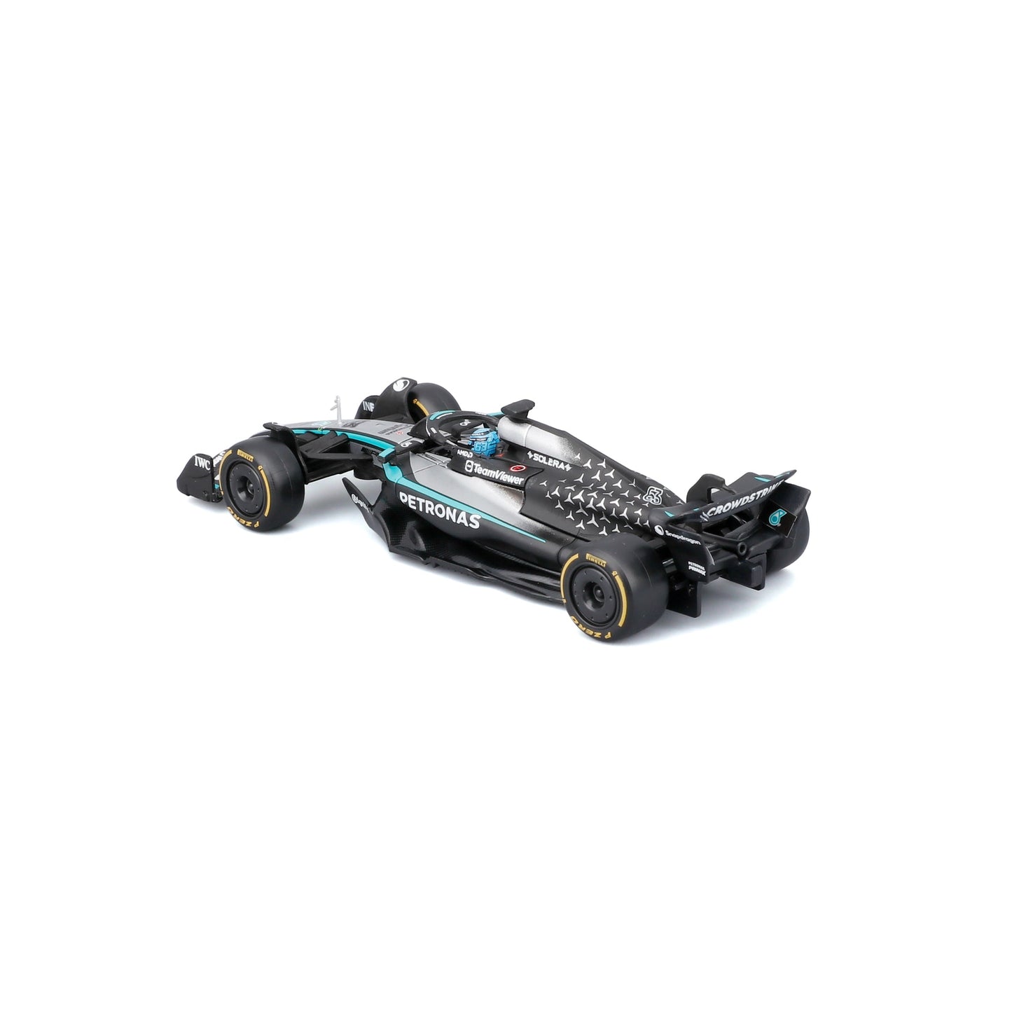 1:43 F1 MERCEDES AMG W16 2025 RUSSELL WITH HELMET