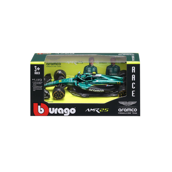 1:43 F1 ASTON MARTIN AMR25 2025 ALONSO IN 12PC DISPENSER