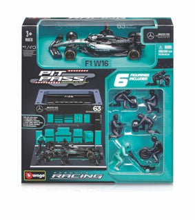 1:43 F1 MERCEDES AMG W16 2025 PIT PASS DIORAMA RUSSELL