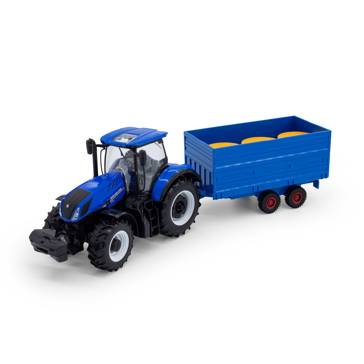 TRACTEUR NEW HOLLAND T7.315 AVEC REMORQUE À FOIN 1:32