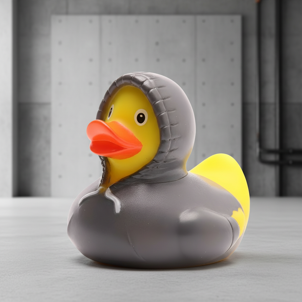 Sudadera con capucha de pato, color gris