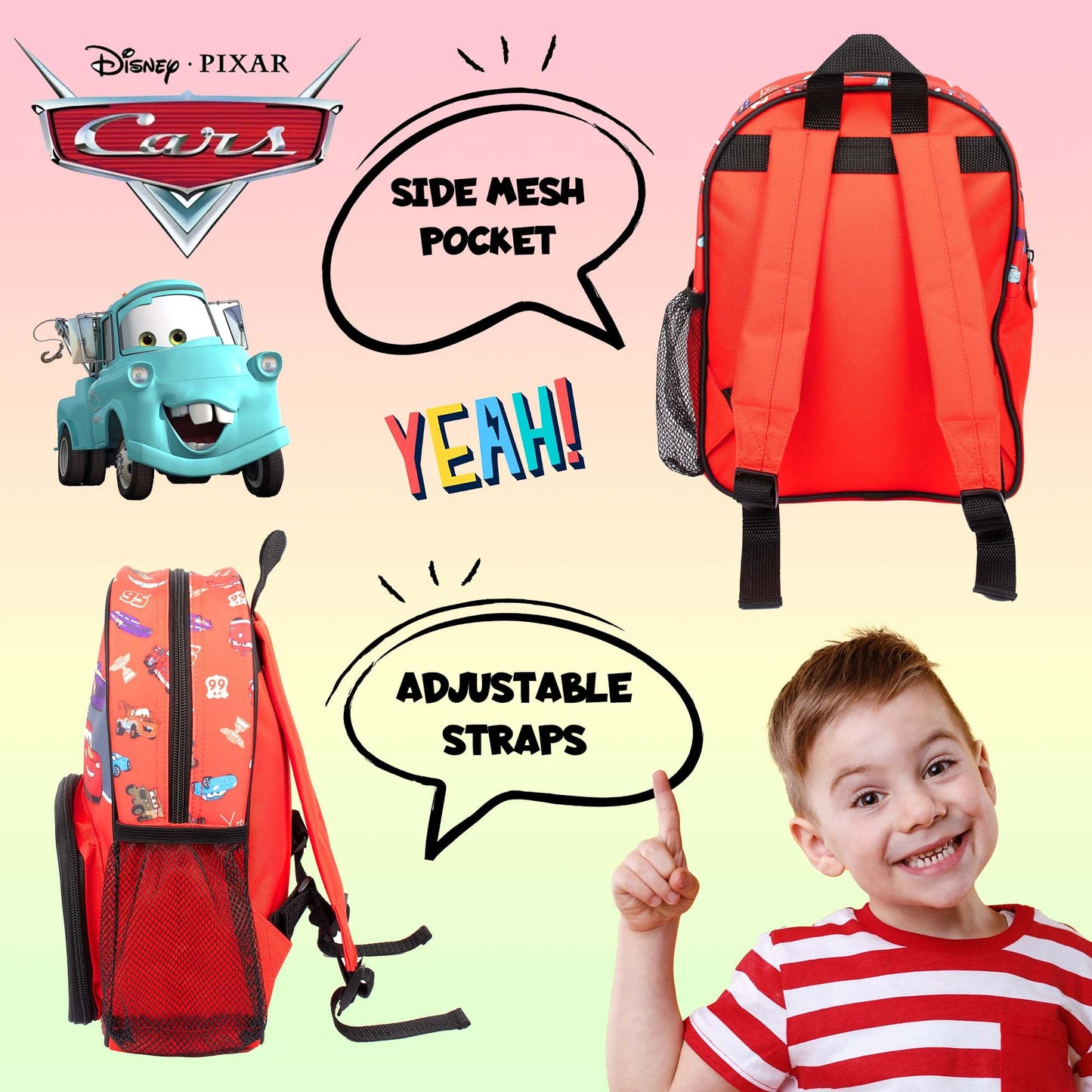 Disney Cars enfant Sac à dos Lightning McQueen rouge