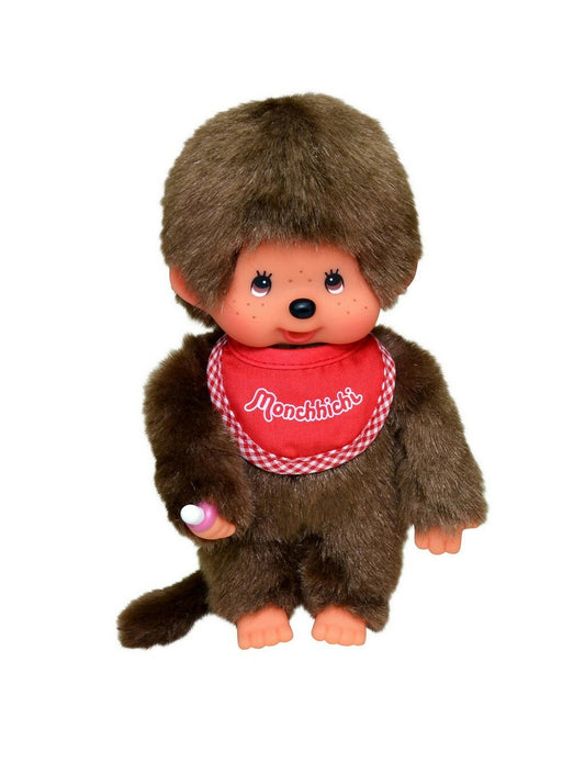 Peluche con babero rojo de Monchhichi Boy