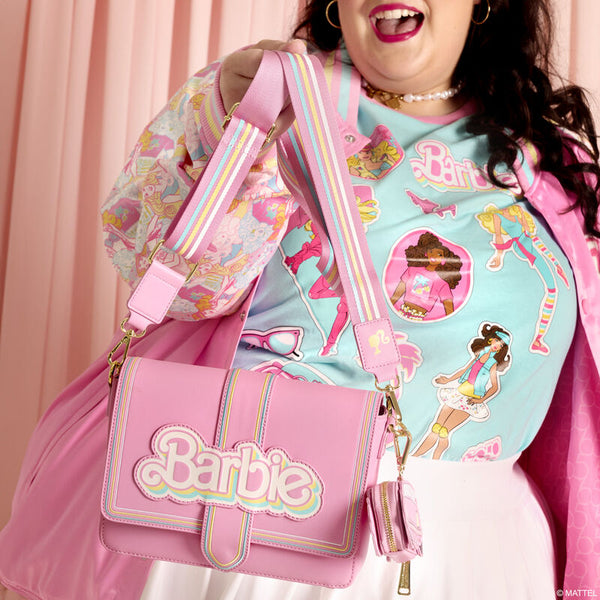 Bolsa de ombro com o logótipo do 65º aniversário da Barbie 