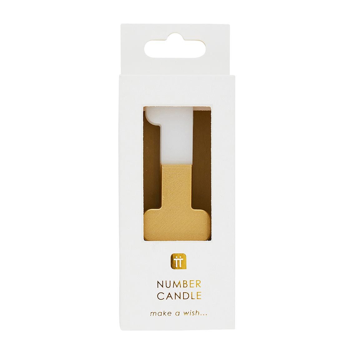 White & Gold Birthday Number Candle - 1