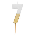 White & Gold Birthday Number Candle - 7