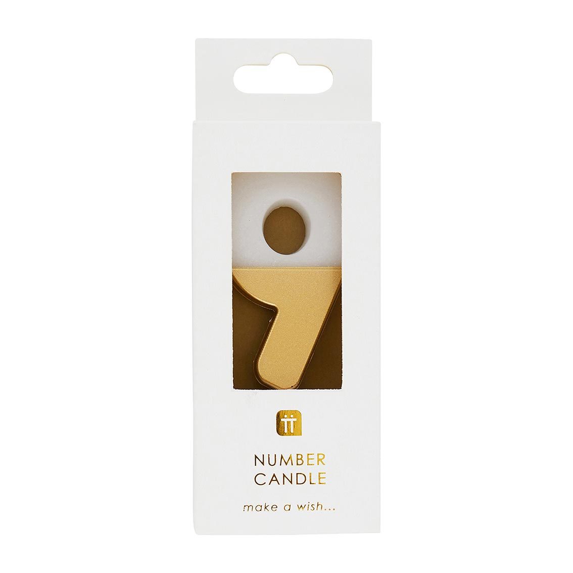 White & Gold Birthday Number Candle - 9