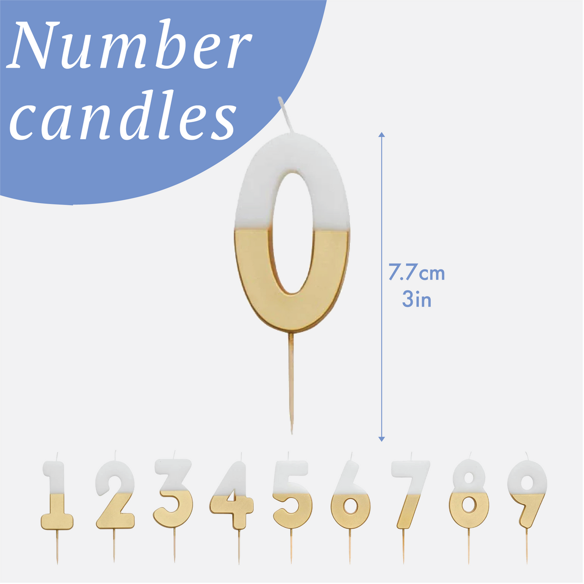 White & Gold Birthday Number Candle - 1